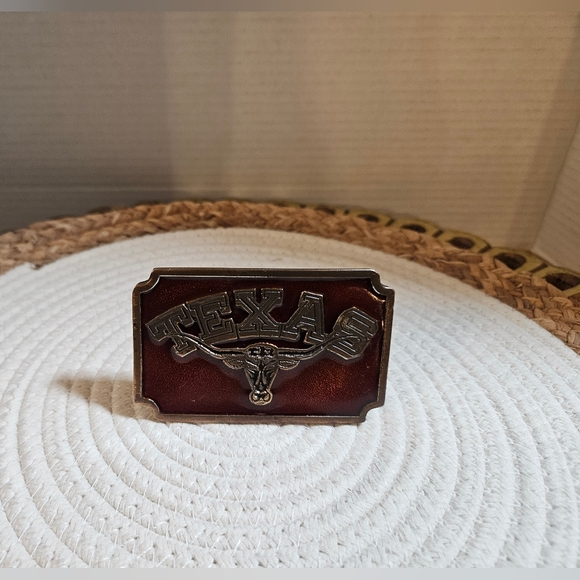 Vintage Koleaco TEXAS Longhorn Limited Edition Belt Buckle U01 Brass Red 1975 US - Picture 8 of 9